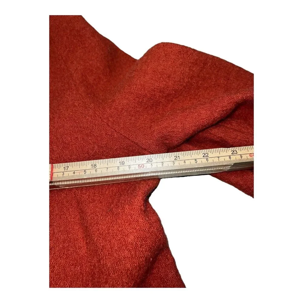 David Brooks Women's Brown/Burnt Orange LS Wool Metal Button Hooded Cardigan VTG